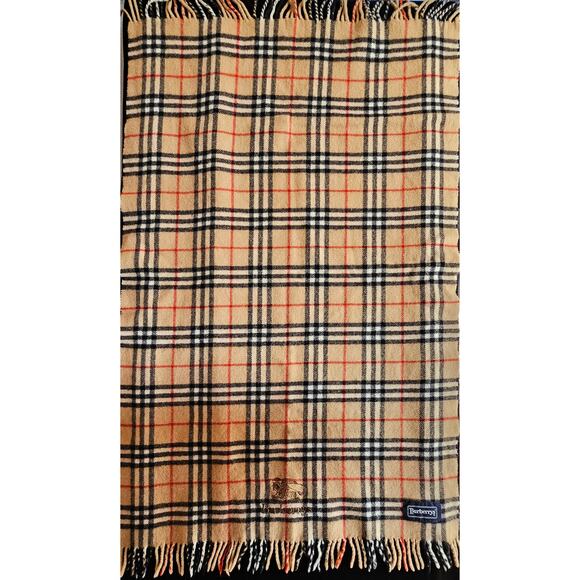 BURBERRYs of London 100% New Wool BEIGE Shawl Nova Check - Picture 5 of 11